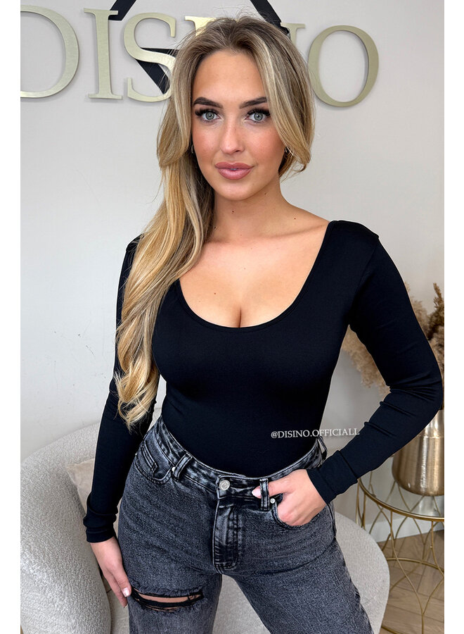 BLACK - 'JAMILLA BODYSUIT' - SUPER SHAPING RIBBED BODYSUIT