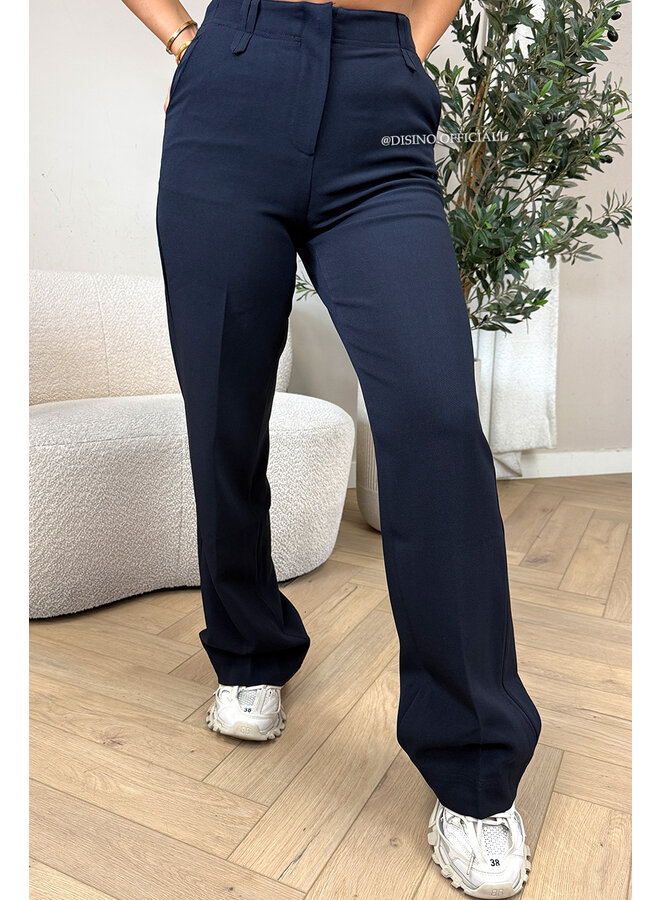 NAVY BLUE - 'ELOISA PANTS' - VIRAL STRETCH PANTALON