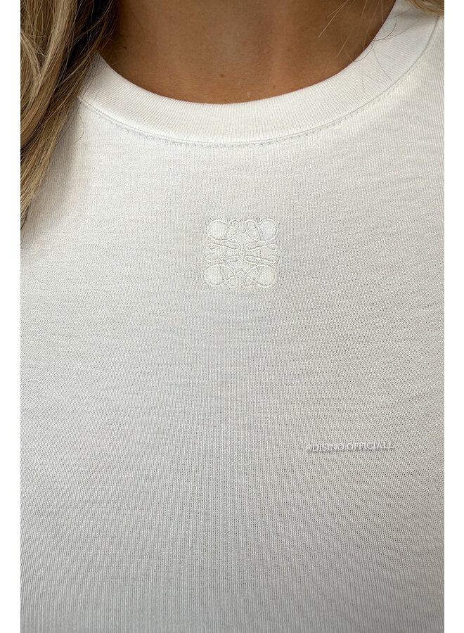 WHITE - 'LOUIE TOP' - DESIGNER INSPIRED LONGSLEEVE TOP