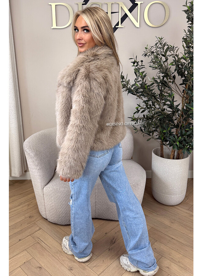 BEIGE - 'CHLOÉ V2 COAT' - PREMIUM QUALITY FAUX FUR OVERSIZED COAT