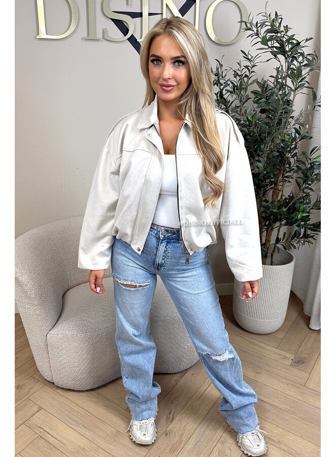 SAND - 'ROSIE V2 JACKET' - SUEDE BOMBER JACKET