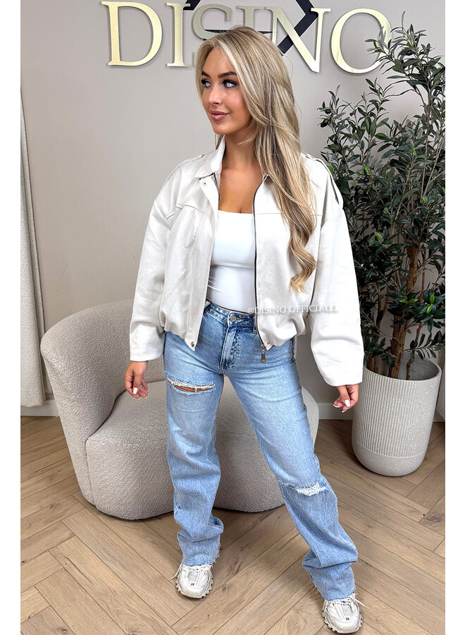 SAND - 'ROSIE V2 JACKET' - SUEDE BOMBER JACKET