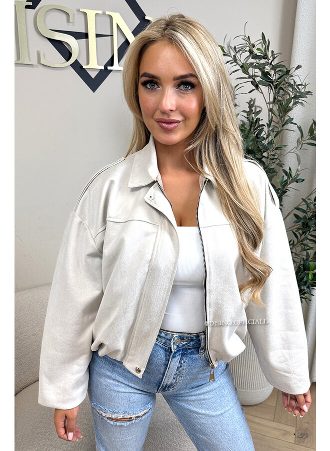 SAND - 'ROSIE V2 JACKET' - SUEDE BOMBER JACKET