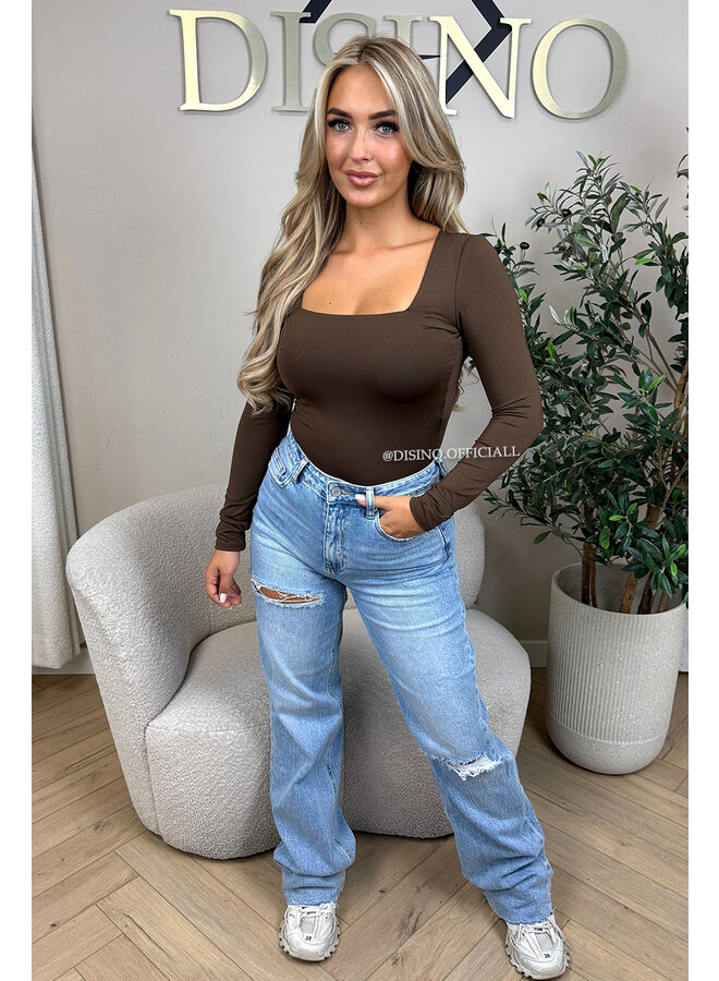 CHOCO - 'NICOLE SQUARE' - PERFECT FIT LONG SLEEVE TOP