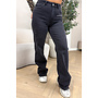 QUEEN HEART JEANS - BLACK - 'MCKENZIE' - SUPER STRETCH WIDE LEG JEANS