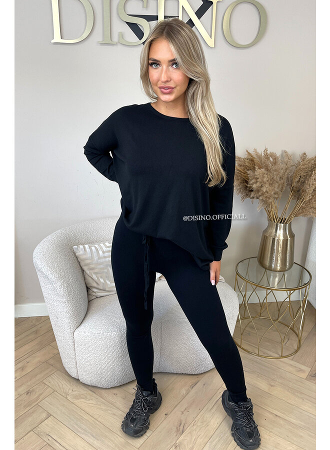 BLACK - 'KAYLEE' - FASHIONABLE SOFT COMFY SET