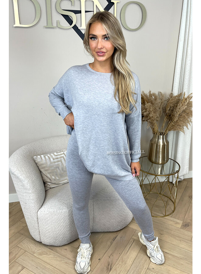 GREY - 'KAYLEE' - FASHIONABLE SOFT COMFY SET