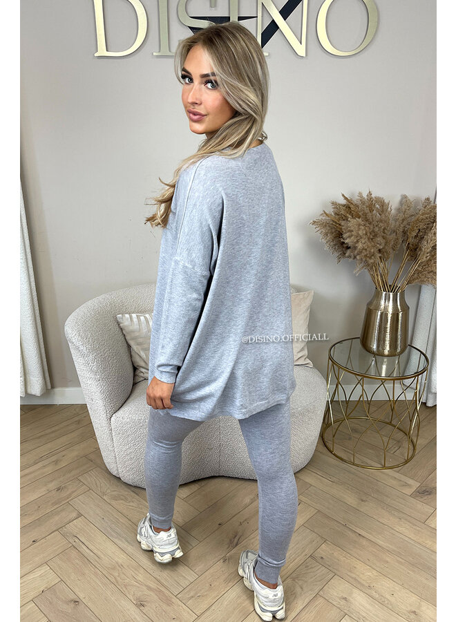 GREY - 'KAYLEE' - FASHIONABLE SOFT COMFY SET