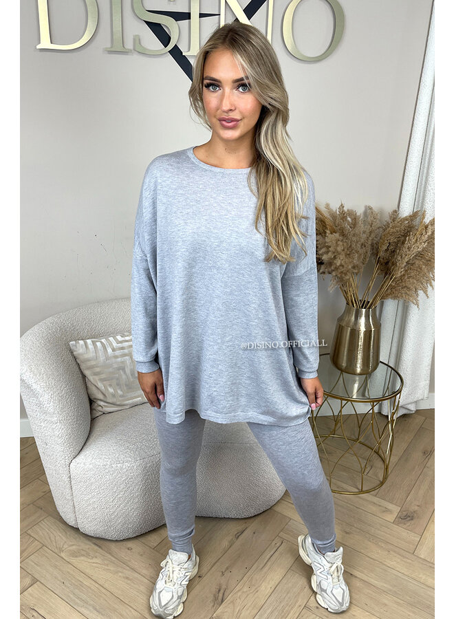 GREY - 'KAYLEE' - FASHIONABLE SOFT COMFY SET
