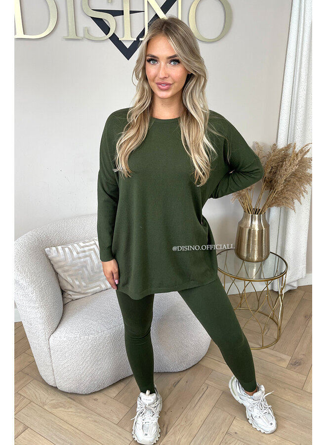 KHAKI GREEN - 'KAYLEE' - FASHIONABLE SOFT COMFY SET