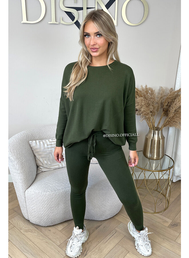 KHAKI GREEN - 'KAYLEE' - FASHIONABLE SOFT COMFY SET