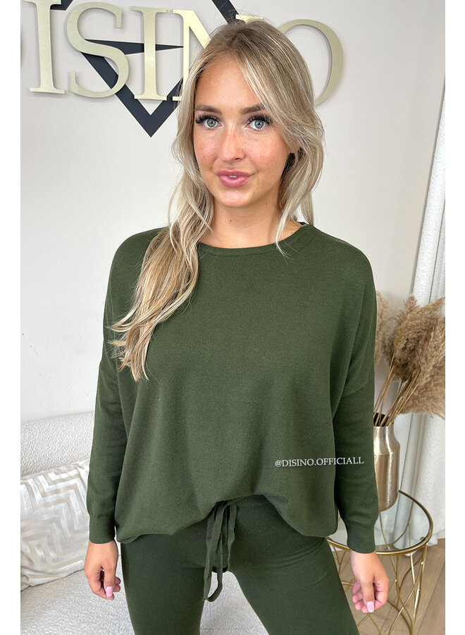 KHAKI GREEN - 'KAYLEE' - FASHIONABLE SOFT COMFY SET