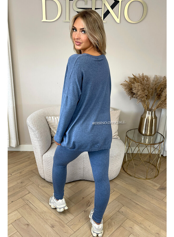 JEANS BLUE - 'KAYLEE' - FASHIONABLE SOFT COMFY SET