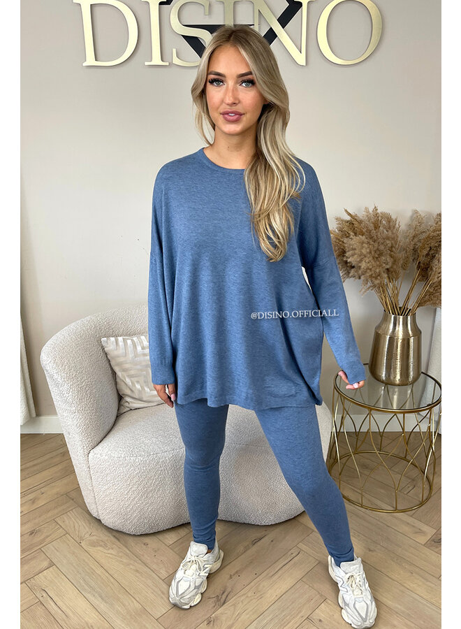 JEANS BLUE - 'KAYLEE' - FASHIONABLE SOFT COMFY SET