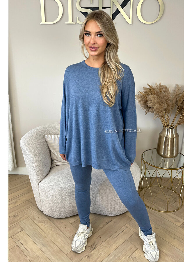 JEANS BLUE - 'KAYLEE' - FASHIONABLE SOFT COMFY SET