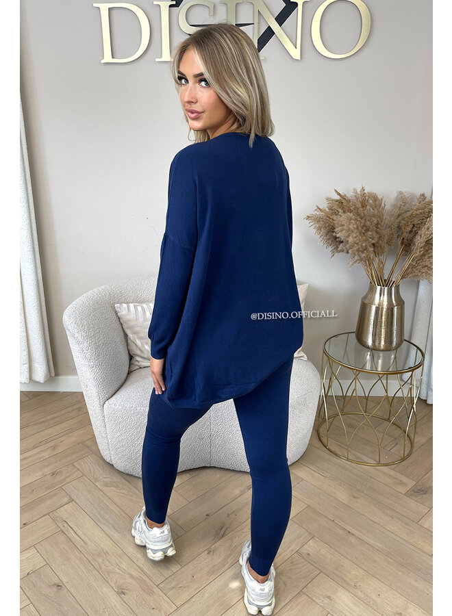 NAVY BLUE - 'KAYLEE' - FASHIONABLE SOFT COMFY SET