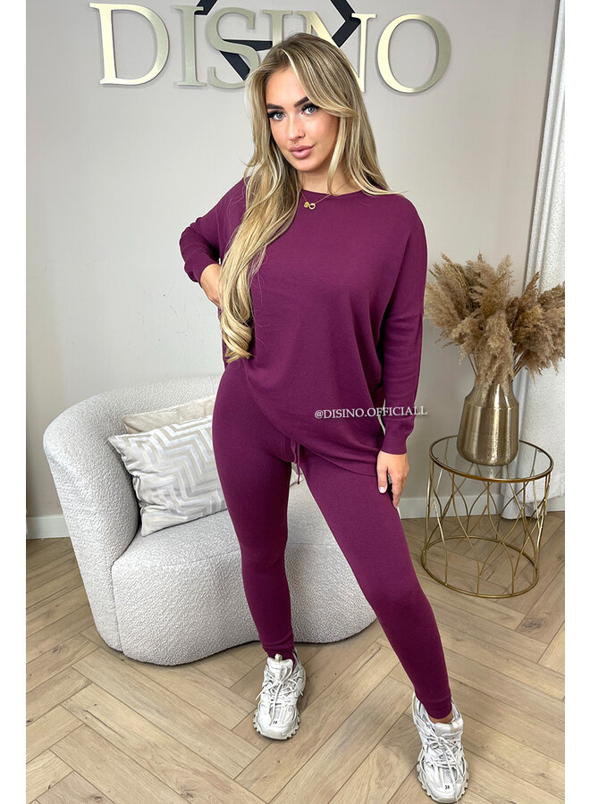 PURPLE - 'KAYLEE' - FASHIONABLE SOFT COMFY SET