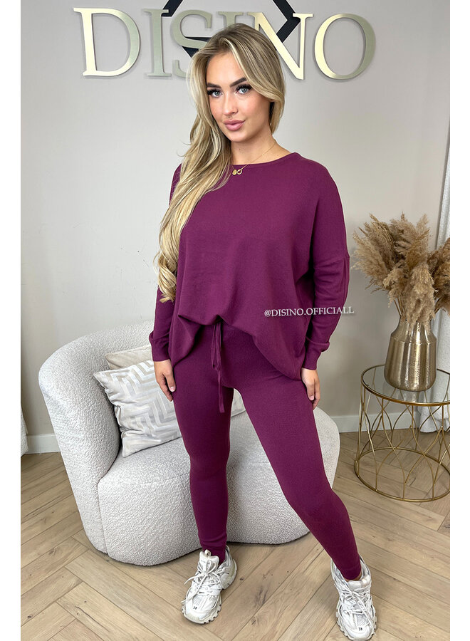 PURPLE - 'KAYLEE' - FASHIONABLE SOFT COMFY SET