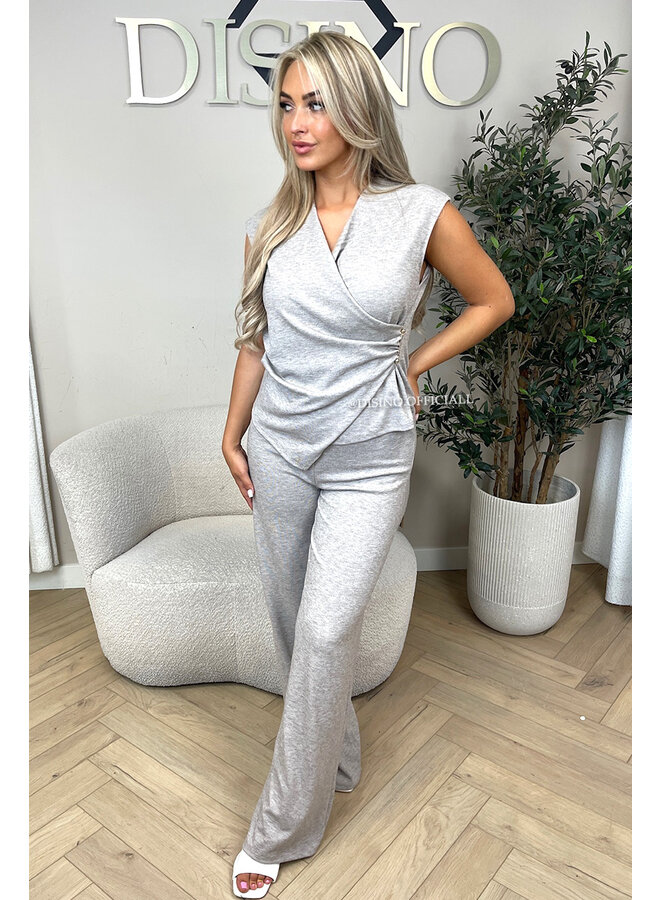 TAUPE - 'AURORA SET' - CHIQUE COMFY TOP + PANTS SET