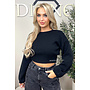 BLACK  - 'ILAYDA KNIT' - CROPPED BELL SLEEVE KNIT