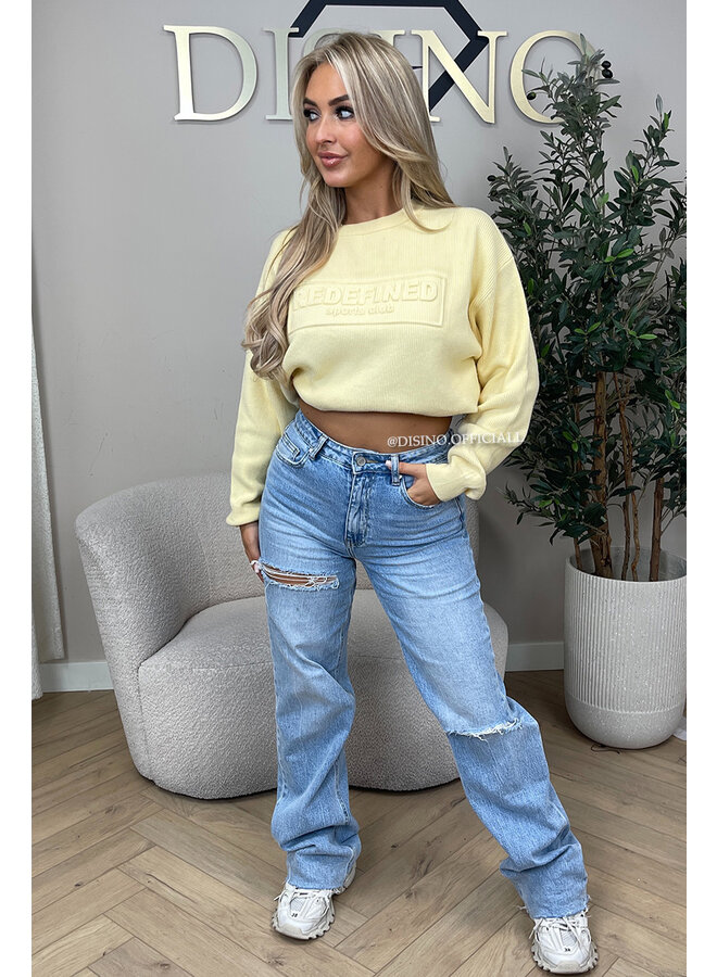 YELLOW - 'ZIRA SWEATER' - REDEFINED SPORTS CLUB RIBBED SWEATER