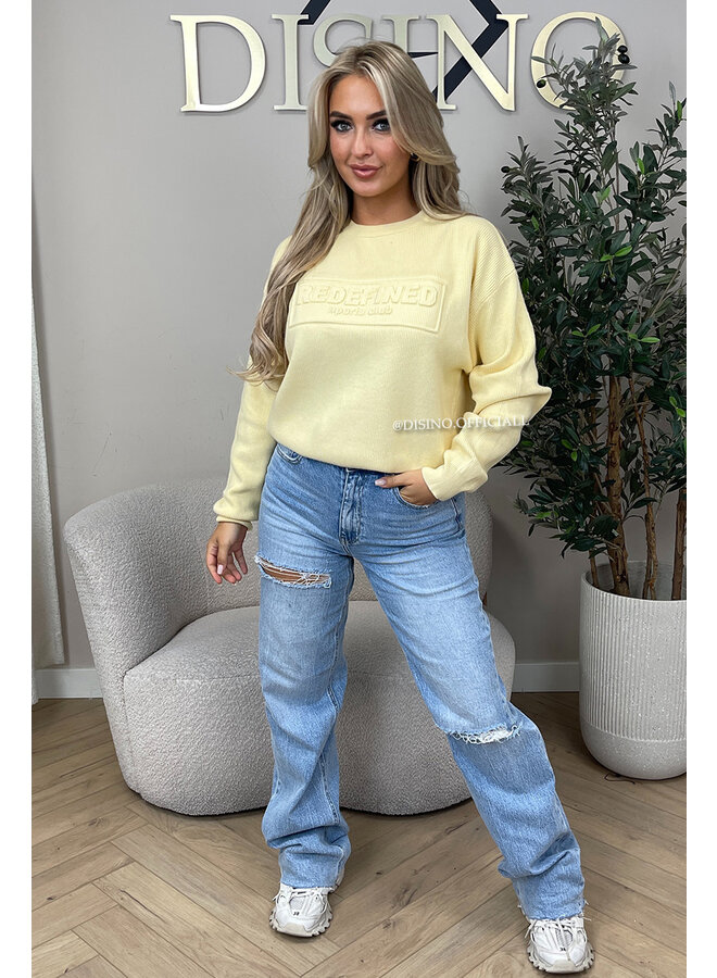YELLOW - 'ZIRA SWEATER' - REDEFINED SPORTS CLUB RIBBED SWEATER