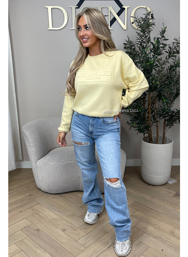 YELLOW - 'ZIRA SWEATER' - REDEFINED SPORTS CLUB RIBBED SWEATER