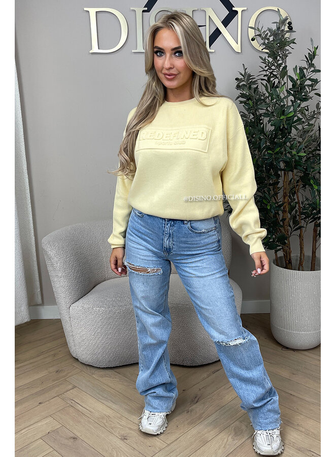 YELLOW - 'ZIRA SWEATER' - REDEFINED SPORTS CLUB RIBBED SWEATER