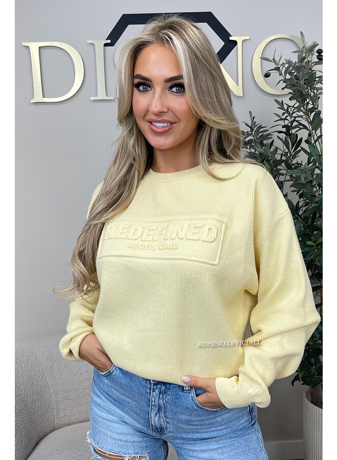 YELLOW - 'ZIRA SWEATER' - REDEFINED SPORTS CLUB RIBBED SWEATER