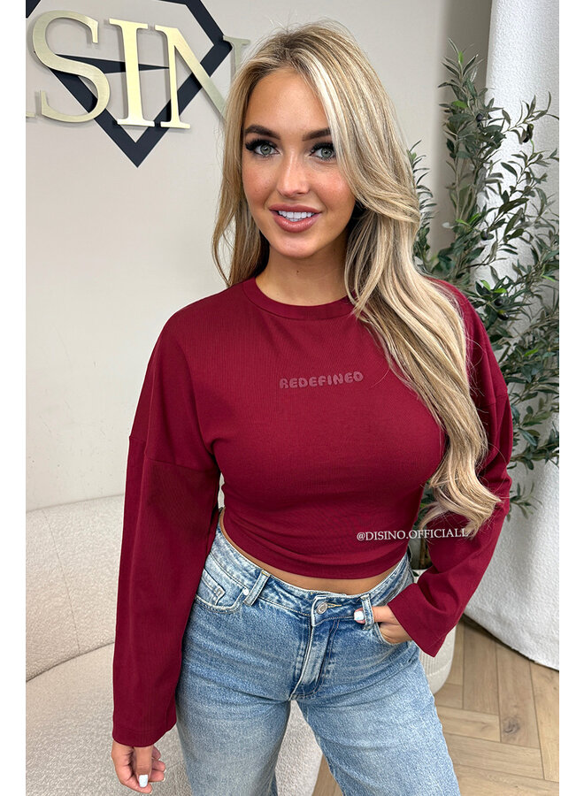 BORDEAUX - 'SNATCHED LONGSLEEVE' - PREMIUM QUALITY REDEFINED LONGSLEEVE  TOP