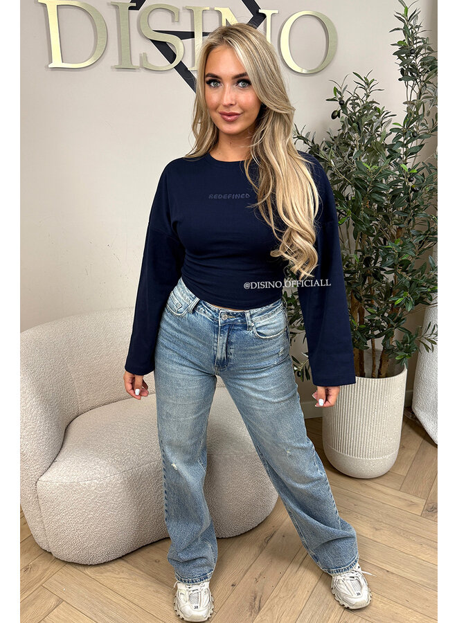 NAVY BLUE - 'SNATCHED LONGSLEEVE' - PREMIUM QUALITY REDEFINED LONGSLEEVE  TOP