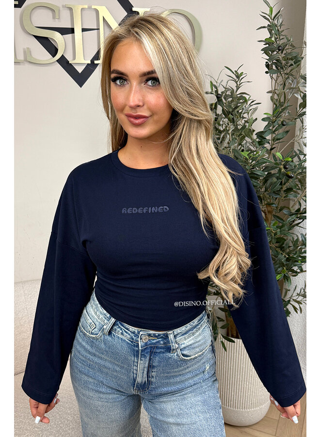 NAVY BLUE - 'SNATCHED LONGSLEEVE' - PREMIUM QUALITY REDEFINED LONGSLEEVE  TOP