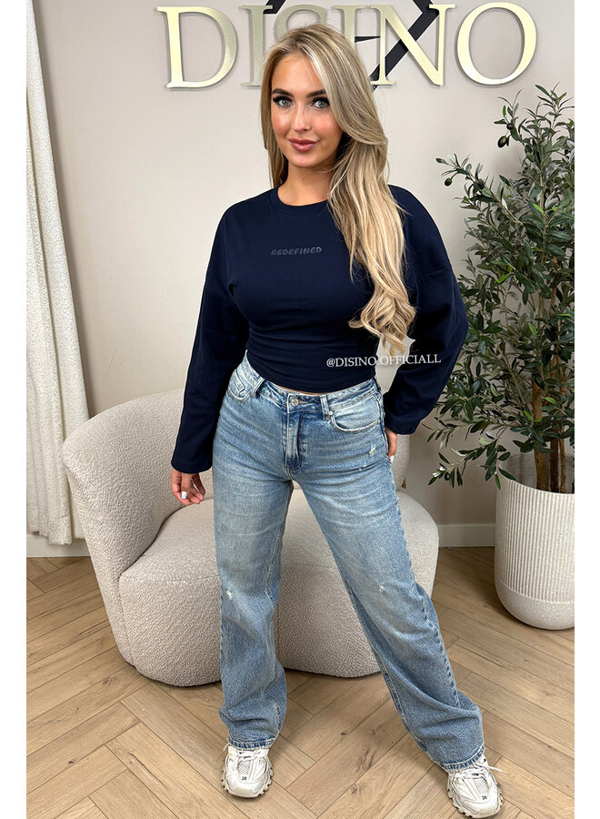 NAVY BLUE - 'SNATCHED LONGSLEEVE' - PREMIUM QUALITY REDEFINED LONGSLEEVE  TOP
