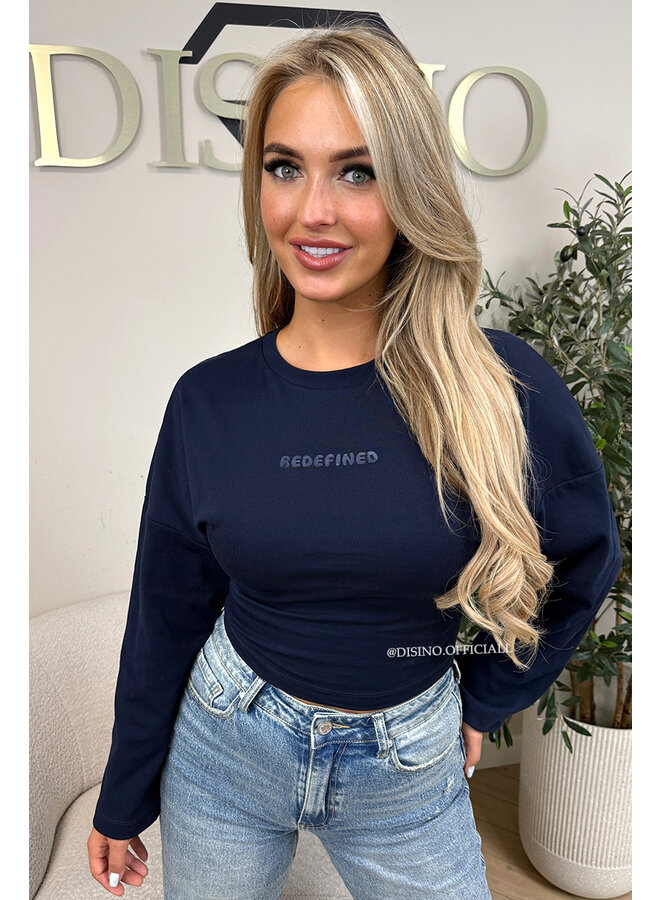 NAVY BLUE - 'SNATCHED LONGSLEEVE' - PREMIUM QUALITY REDEFINED LONGSLEEVE  TOP