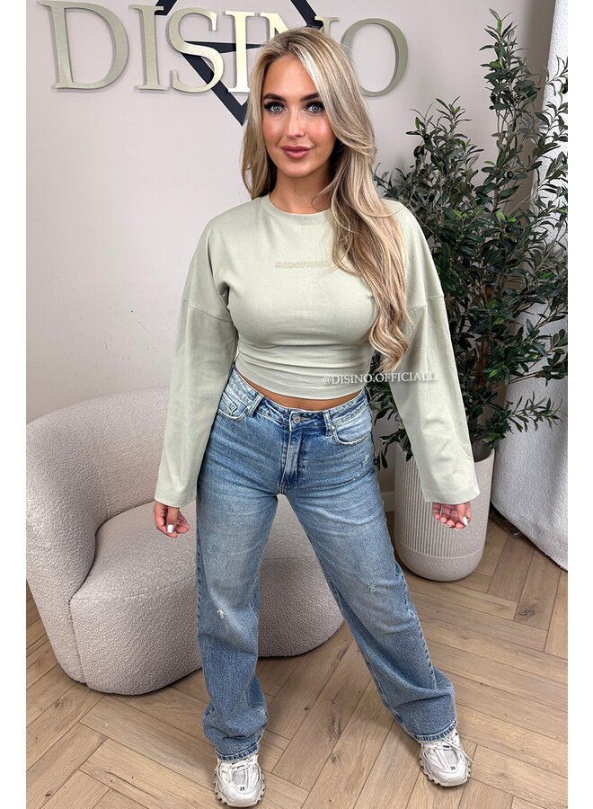 SAGE GREEN - 'SNATCHED LONGSLEEVE' - PREMIUM QUALITY REDEFINED LONGSLEEVE  TOP