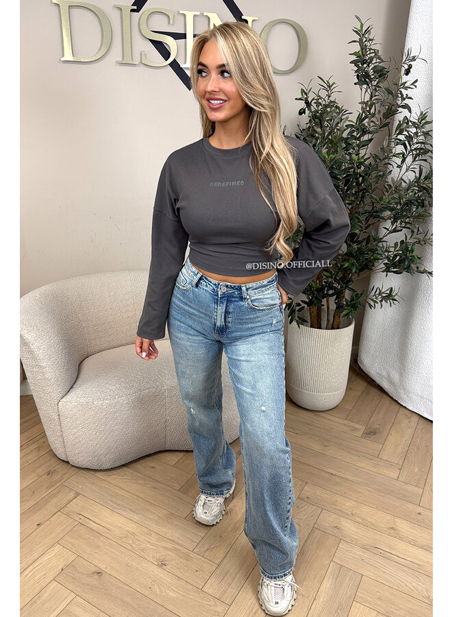 GREY - 'SNATCHED LONGSLEEVE' - PREMIUM QUALITY REDEFINED LONGSLEEVE TOP