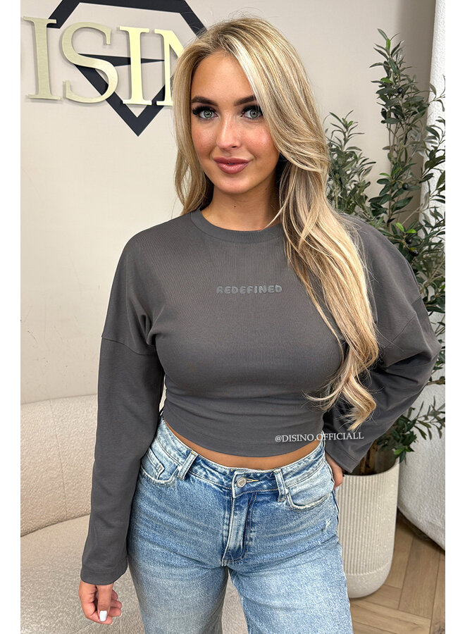 GREY - 'SNATCHED LONGSLEEVE' - PREMIUM QUALITY REDEFINED LONGSLEEVE TOP