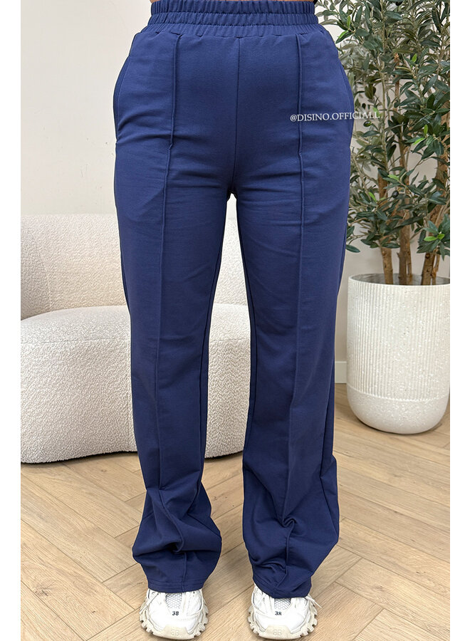 NAVY BLUE - 'EVI COMFY PANTS' - PREMIUM QUALITY WIDE LEG JOGGER PANTS