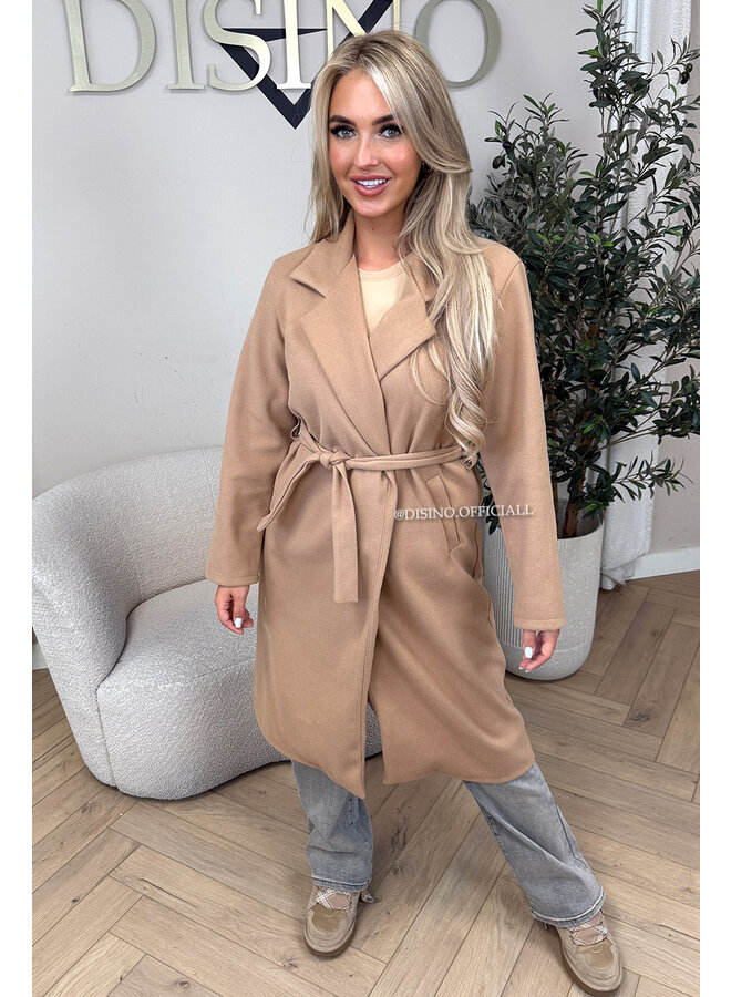 CAMEL - 'LAUREN' - CLASSY INSPIRED MANTEL JACKET