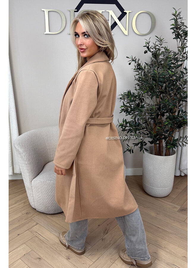 CAMEL - 'LAUREN' - CLASSY INSPIRED MANTEL JACKET