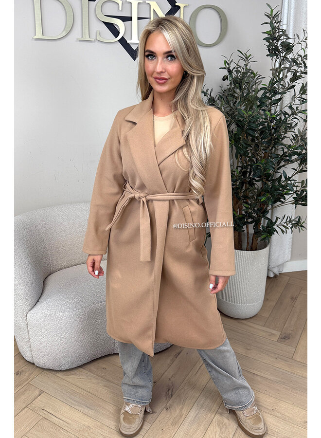 CAMEL - 'LAUREN' - CLASSY INSPIRED MANTEL JACKET