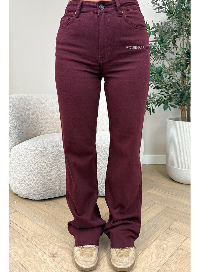 BORDEAUX - 'VANCOUVER' - STRETCH EXTRA LONG WIDE LEG JEANS