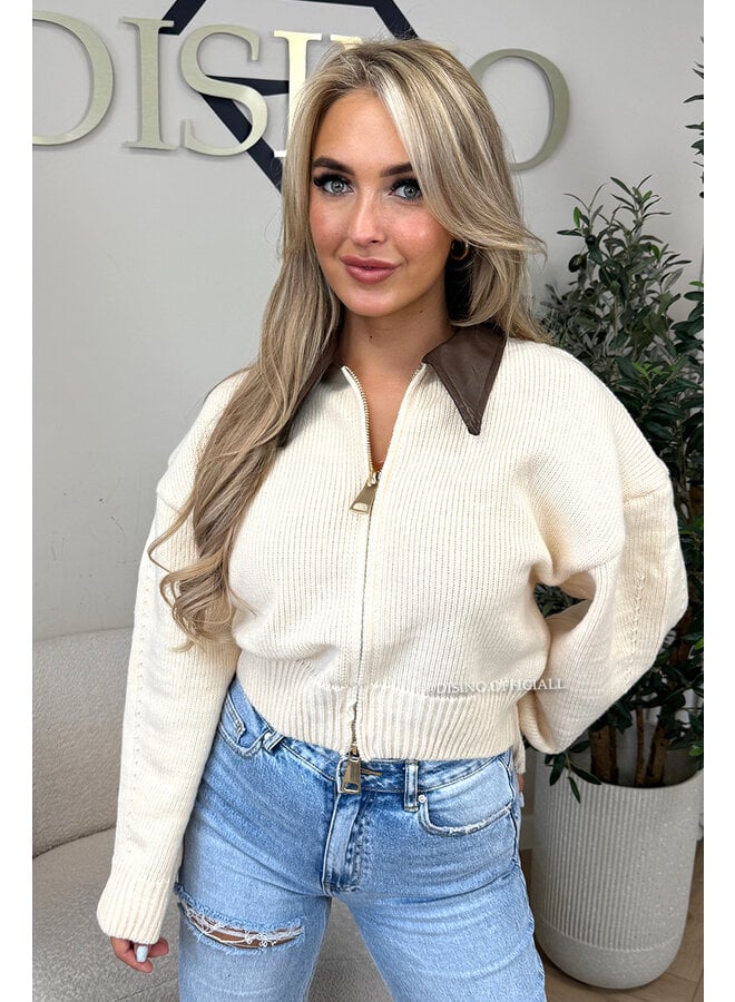 BEIGE - 'MILENA KNIT' - PREMIUM QUALITY ZIPPER KNIT