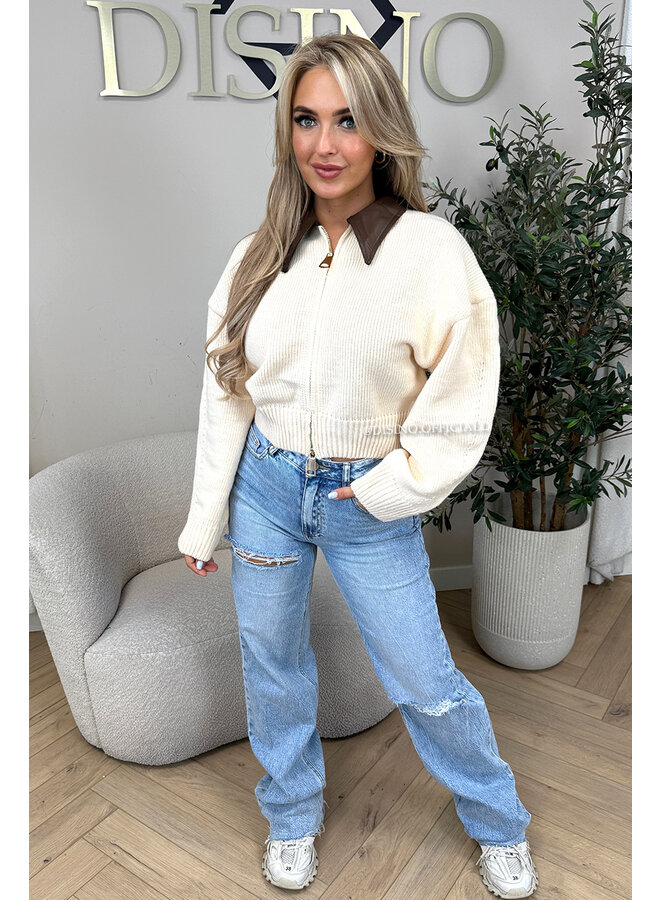 BEIGE - 'MILENA KNIT' - PREMIUM QUALITY ZIPPER KNIT