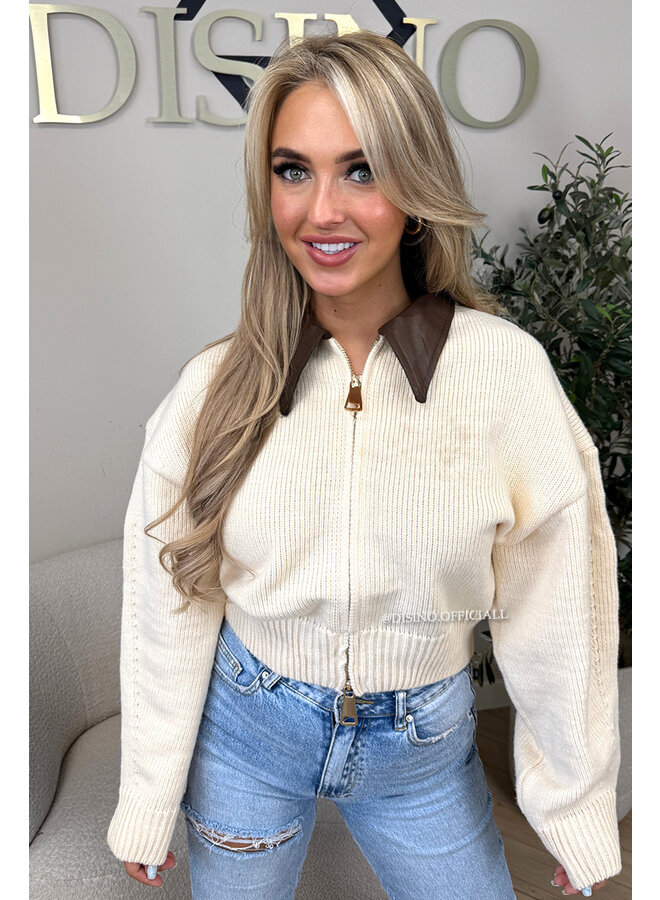 BEIGE - 'MILENA KNIT' - PREMIUM QUALITY ZIPPER KNIT