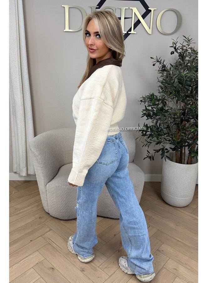 BEIGE - 'MILENA KNIT' - PREMIUM QUALITY ZIPPER KNIT