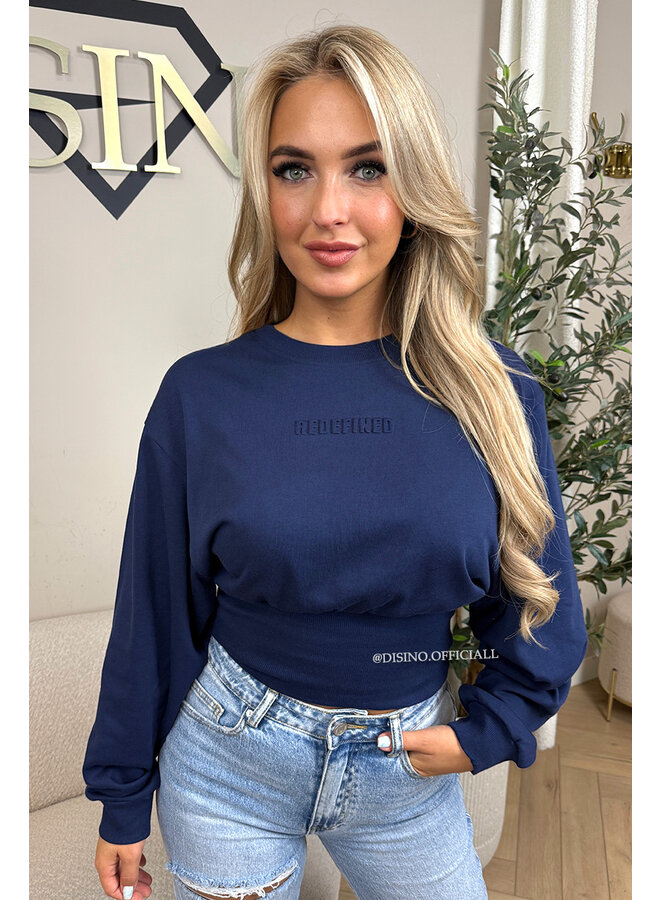 NAVY BLUE - 'SNATCHED SWEATER' - PREMIUM QUALITY REDEFINED SNATCHED SWEATER TOP