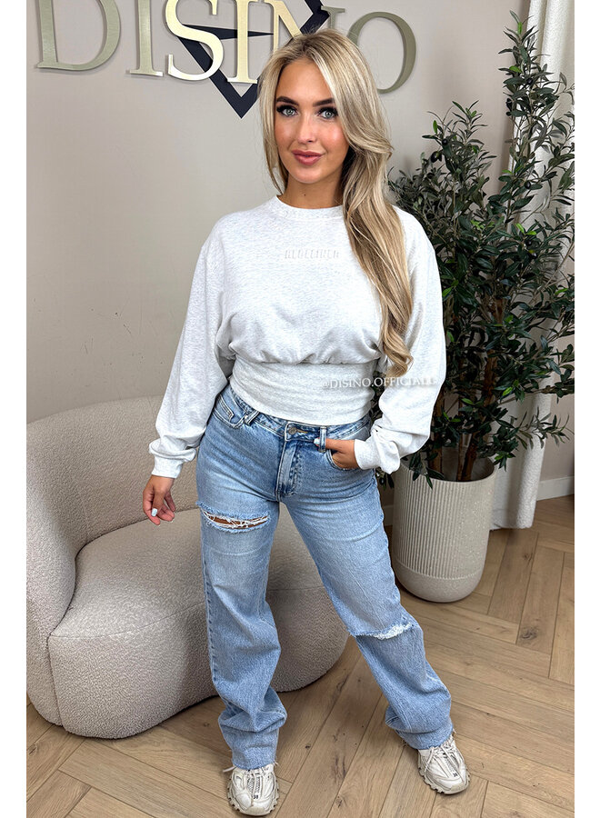 GREY - 'SNATCHED SWEATER' - PREMIUM QUALITY REDEFINED SNATCHED SWEATER TOP