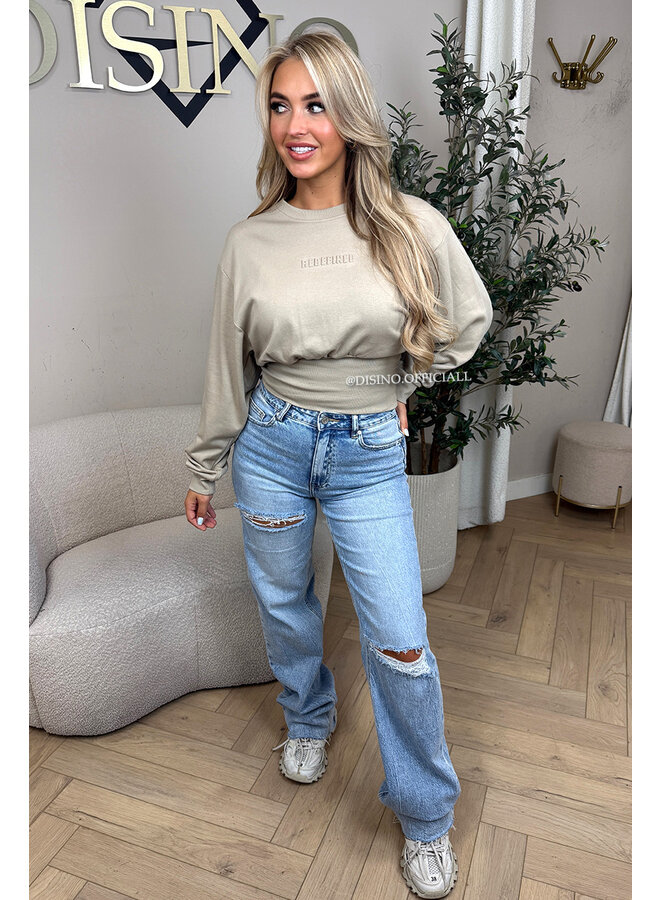 BEIGE - 'SNATCHED SWEATER' - PREMIUM QUALITY REDEFINED SNATCHED SWEATER TOP