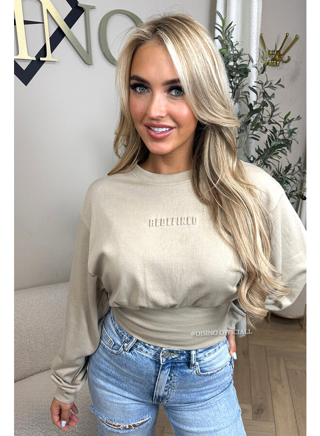 BEIGE - 'SNATCHED SWEATER' - PREMIUM QUALITY REDEFINED SNATCHED SWEATER TOP